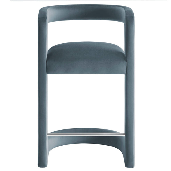 Modway Furniture Winslow Performance Velvet Counter Stool - Luxurious Comfort and Stylish Design for Dining Spaces Cadet Blue EEI-7107-CAB
