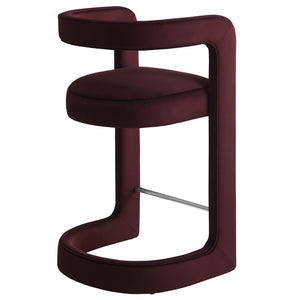 Modway Furniture Winslow Performance Velvet Counter Stool - Luxurious Comfort and Stylish Design for Dining Spaces Mulberry EEI-7107-MUL