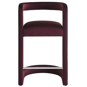Modway Furniture Winslow Performance Velvet Counter Stool - Luxurious Comfort and Stylish Design for Dining Spaces Mulberry EEI-7107-MUL