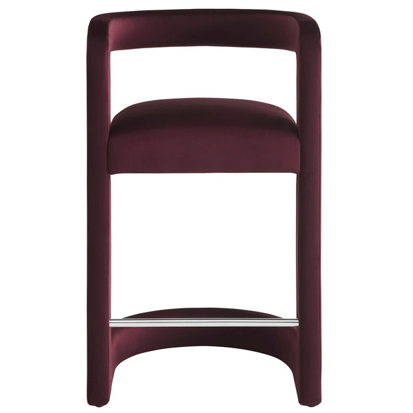 Modway Furniture Winslow Performance Velvet Counter Stool - Luxurious Comfort and Stylish Design for Dining Spaces Mulberry EEI-7107-MUL