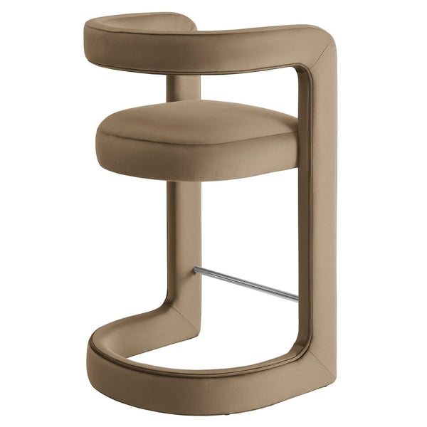Modway Furniture Winslow Performance Velvet Counter Stool - Luxurious Comfort and Stylish Design for Dining Spaces Taupe EEI-7107-TAU