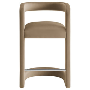 Modway Furniture Winslow Performance Velvet Counter Stool - Luxurious Comfort and Stylish Design for Dining Spaces Taupe EEI-7107-TAU