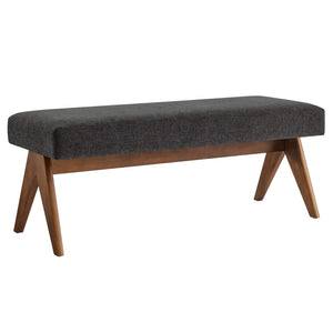 Modway Furniture Lyra 47" Versatile Fabric Upholstered Bench for Modern Living - Stylish Seating for Any Space Dark Gray EEI-7112-HDG