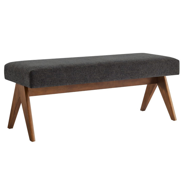 Modway Furniture Lyra 47" Versatile Fabric Upholstered Bench for Modern Living - Stylish Seating for Any Space Dark Gray EEI-7112-HDG