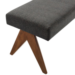 Modway Furniture Lyra 47" Versatile Fabric Upholstered Bench for Modern Living - Stylish Seating for Any Space Dark Gray EEI-7112-HDG