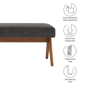 Modway Furniture Lyra 47" Versatile Fabric Upholstered Bench for Modern Living - Stylish Seating for Any Space Dark Gray EEI-7112-HDG