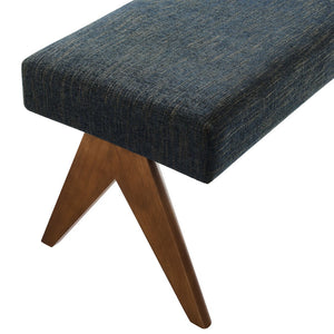 Modway Furniture Lyra 47" Versatile Fabric Upholstered Bench for Modern Living - Stylish Seating for Any Space Azure EEI-7112-HEA