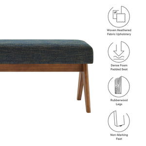Modway Furniture Lyra 47" Versatile Fabric Upholstered Bench for Modern Living - Stylish Seating for Any Space Azure EEI-7112-HEA