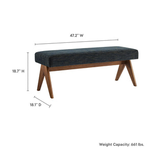 Modway Furniture Lyra 47" Versatile Fabric Upholstered Bench for Modern Living - Stylish Seating for Any Space Azure EEI-7112-HEA