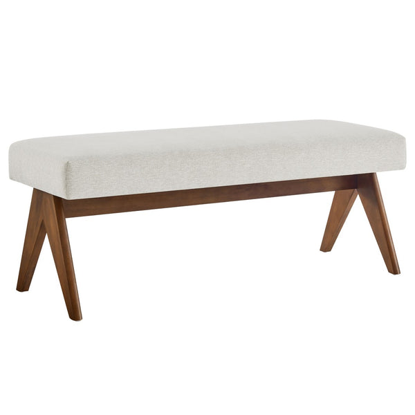 Modway Furniture Lyra 47" Versatile Fabric Upholstered Bench for Modern Living - Stylish Seating for Any Space Ivory EEI-7112-HEI