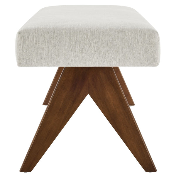 Modway Furniture Lyra 47" Versatile Fabric Upholstered Bench for Modern Living - Stylish Seating for Any Space Ivory EEI-7112-HEI