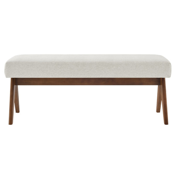 Modway Furniture Lyra 47" Versatile Fabric Upholstered Bench for Modern Living - Stylish Seating for Any Space Ivory EEI-7112-HEI