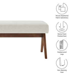Modway Furniture Lyra 47" Versatile Fabric Upholstered Bench for Modern Living - Stylish Seating for Any Space Ivory EEI-7112-HEI