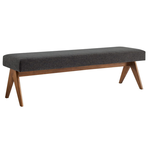 Modway Furniture Lyra 63" Stylish Upholstered Bench - Perfect for Entryways, Living Rooms, or Bedroom Accents Dark Gray EEI-7114-HDG