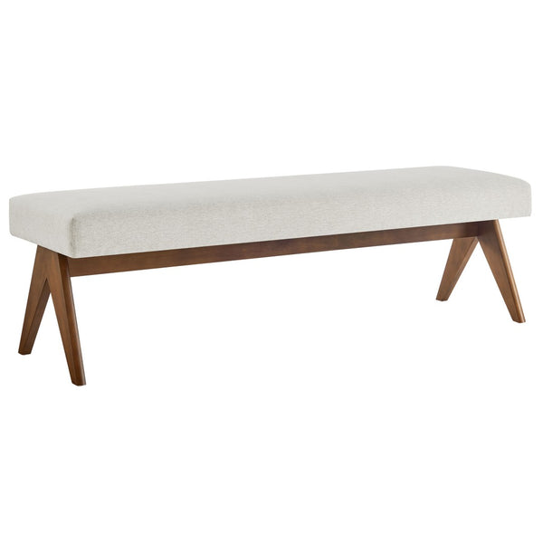 Modway Furniture Lyra 63" Stylish Upholstered Bench - Perfect for Entryways, Living Rooms, or Bedroom Accents Ivory EEI-7114-HEI