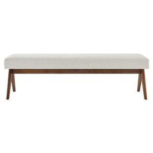 Modway Furniture Lyra 63" Stylish Upholstered Bench - Perfect for Entryways, Living Rooms, or Bedroom Accents Ivory EEI-7114-HEI