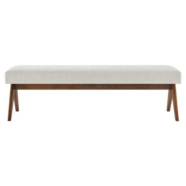 Modway Furniture Lyra 63" Stylish Upholstered Bench - Perfect for Entryways, Living Rooms, or Bedroom Accents Ivory EEI-7114-HEI