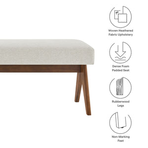 Modway Furniture Lyra 63" Stylish Upholstered Bench - Perfect for Entryways, Living Rooms, or Bedroom Accents Ivory EEI-7114-HEI