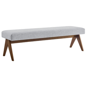 Modway Furniture Lyra 63" Stylish Upholstered Bench - Perfect for Entryways, Living Rooms, or Bedroom Accents Light Gray EEI-7114-HLG