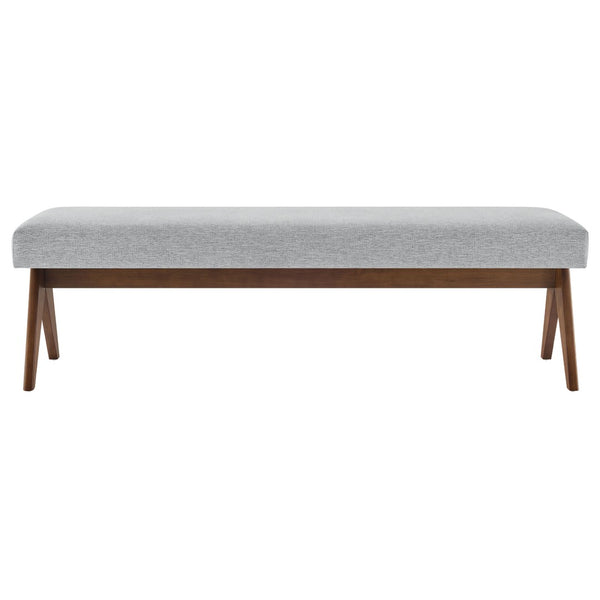 Modway Furniture Lyra 63" Stylish Upholstered Bench - Perfect for Entryways, Living Rooms, or Bedroom Accents Light Gray EEI-7114-HLG