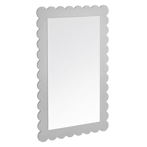 Modway Furniture Emmeline Scalloped Rectangle Wall Mirror - Stylish Accent for Modern and Eclectic Home Décor Light Gray EEI-7116-LGR