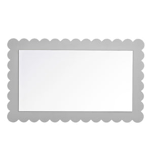 Modway Furniture Emmeline Scalloped Rectangle Wall Mirror - Stylish Accent for Modern and Eclectic Home Décor Light Gray EEI-7116-LGR