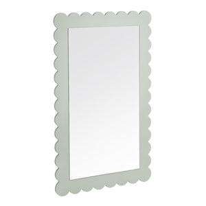 Modway Furniture Emmeline Scalloped Rectangle Wall Mirror - Stylish Accent for Modern and Eclectic Home Décor Sage EEI-7116-SGE