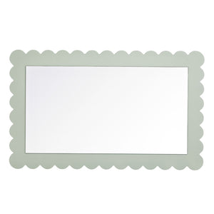 Modway Furniture Emmeline Scalloped Rectangle Wall Mirror - Stylish Accent for Modern and Eclectic Home Décor Sage EEI-7116-SGE