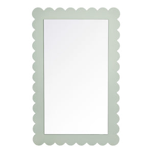 Modway Furniture Emmeline Scalloped Rectangle Wall Mirror - Stylish Accent for Modern and Eclectic Home Décor Sage EEI-7116-SGE