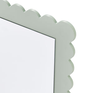 Modway Furniture Emmeline Scalloped Rectangle Wall Mirror - Stylish Accent for Modern and Eclectic Home Décor Sage EEI-7116-SGE
