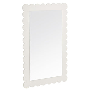 Modway Furniture Emmeline Scalloped Rectangle Wall Mirror - Stylish Accent for Modern and Eclectic Home Décor White EEI-7116-WHI