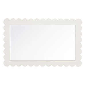 Modway Furniture Emmeline Scalloped Rectangle Wall Mirror - Stylish Accent for Modern and Eclectic Home Décor White EEI-7116-WHI