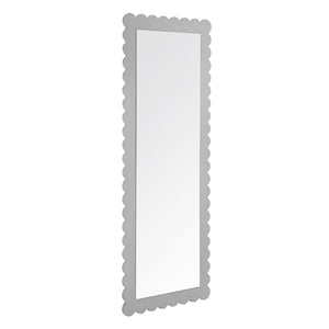 Modway Furniture Emmeline Scalloped Rectangle Floor Mirror - Playful Full-Length Design for Stylish Home Decor Light Gray EEI-7117-LGR