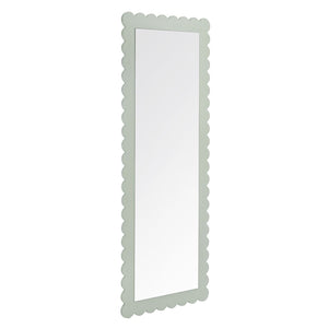 Modway Furniture Emmeline Scalloped Rectangle Floor Mirror - Playful Full-Length Design for Stylish Home Decor Sage EEI-7117-SGE