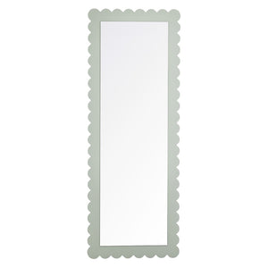 Modway Furniture Emmeline Scalloped Rectangle Floor Mirror - Playful Full-Length Design for Stylish Home Decor Sage EEI-7117-SGE