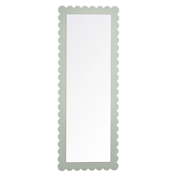 Modway Furniture Emmeline Scalloped Rectangle Floor Mirror - Playful Full-Length Design for Stylish Home Decor Sage EEI-7117-SGE