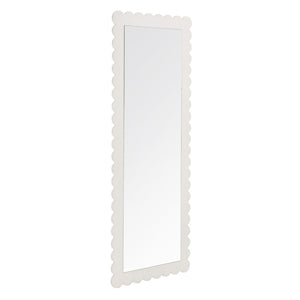 Modway Furniture Emmeline Scalloped Rectangle Floor Mirror - Playful Full-Length Design for Stylish Home Decor White EEI-7117-WHI
