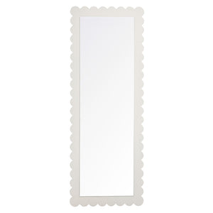 Modway Furniture Emmeline Scalloped Rectangle Floor Mirror - Playful Full-Length Design for Stylish Home Decor White EEI-7117-WHI