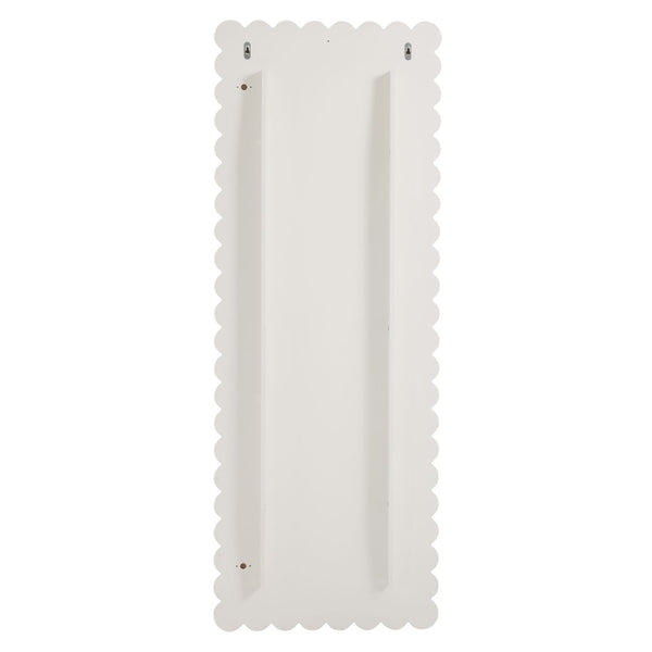 Modway Furniture Emmeline Scalloped Rectangle Floor Mirror - Playful Full-Length Design for Stylish Home Decor White EEI-7117-WHI