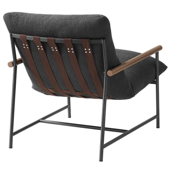 Modway Furniture Raya Outdoor Patio Sling Lounge Chair – Modern Comfort with Durable Frame for Decks and Pools Charcoal EEI-7118-CHA