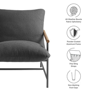 Modway Furniture Raya Outdoor Patio Sling Lounge Chair – Modern Comfort with Durable Frame for Decks and Pools Charcoal EEI-7118-CHA