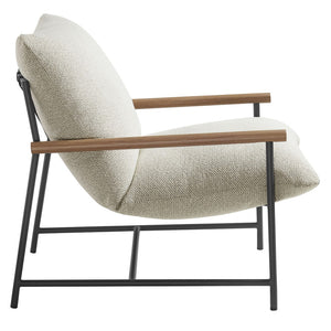 Modway Furniture Raya Outdoor Patio Sling Lounge Chair – Modern Comfort with Durable Frame for Decks and Pools Ivory EEI-7118-IVO