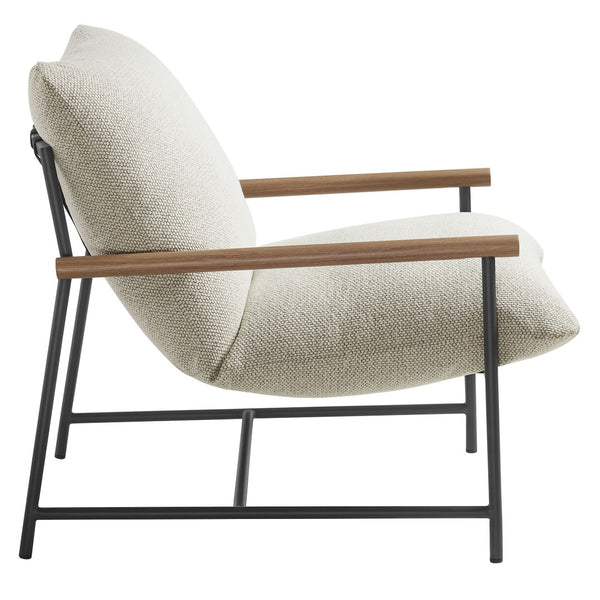 Modway Furniture Raya Outdoor Patio Sling Lounge Chair – Modern Comfort with Durable Frame for Decks and Pools Ivory EEI-7118-IVO