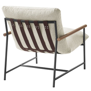 Modway Furniture Raya Outdoor Patio Sling Lounge Chair – Modern Comfort with Durable Frame for Decks and Pools Ivory EEI-7118-IVO