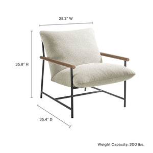 Modway Furniture Raya Outdoor Patio Sling Lounge Chair – Modern Comfort with Durable Frame for Decks and Pools Ivory EEI-7118-IVO