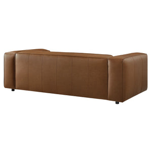 Modway Furniture Auren Upholstered Vegan Leather Sofa - Modern Comfort with Deep Seating and Durable Design for Living Rooms Coffee EEI-7119-COF