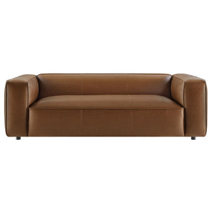 Modway Furniture Auren Upholstered Vegan Leather Sofa - Modern Comfort with Deep Seating and Durable Design for Living Rooms Coffee EEI-7119-COF