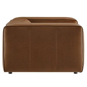 Modway Furniture Auren Upholstered Vegan Leather Modular Armchair - Plush Comfort Meets Modern Versatility in Design Coffee EEI-7120-COF