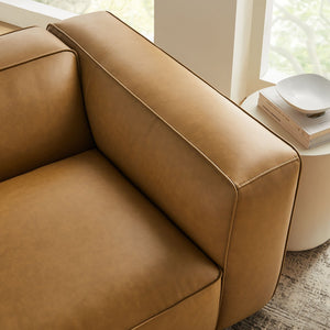 Modway Furniture Auren Upholstered Vegan Leather Modular Right Armchair - Modern Comfort for Stylish Living Spaces Camel EEI-7122-CAM