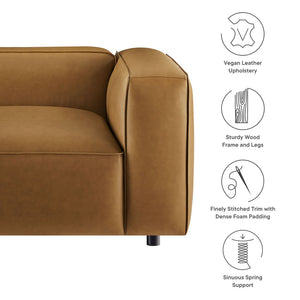 Modway Furniture Auren Upholstered Vegan Leather Modular Right Armchair - Modern Comfort for Stylish Living Spaces Camel EEI-7122-CAM